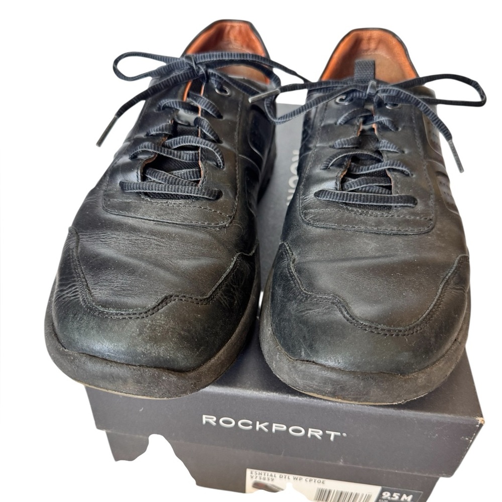Rockport Black Dress Leather Sneakers Classic CH2893 Size 9.5 - Picture 4 of 13